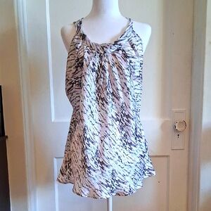 Women's Gray, Pink and White Sleeveless Top